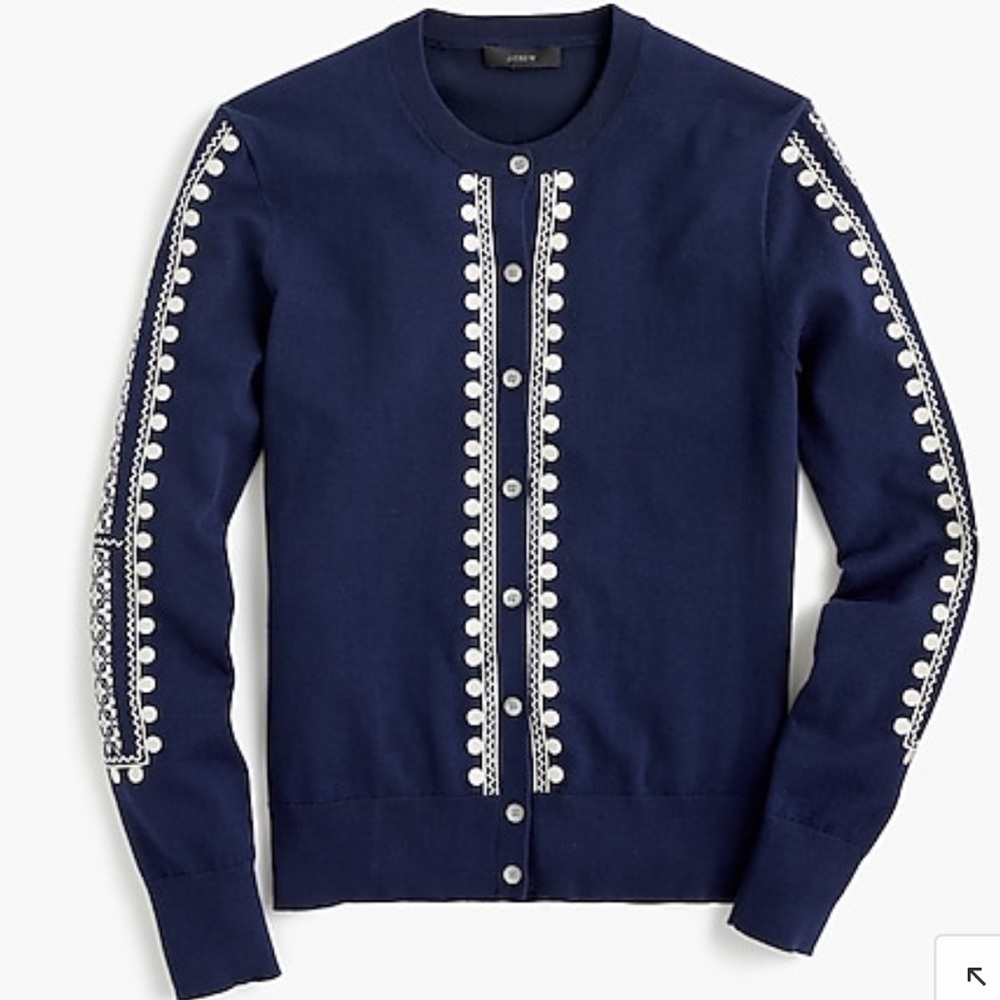 🦋 NWT JCrew Embroidered eyelet Jackie cardigan 🦋